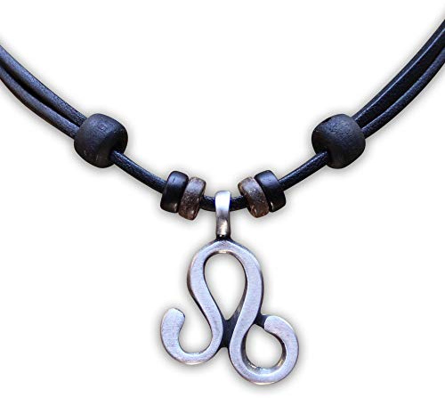 HANA LIMA 1 von 12 Sternzeichen Tierkreiszeichen an verstellbarer Halskette Horoskop Horoscope Lederkette Surferkette