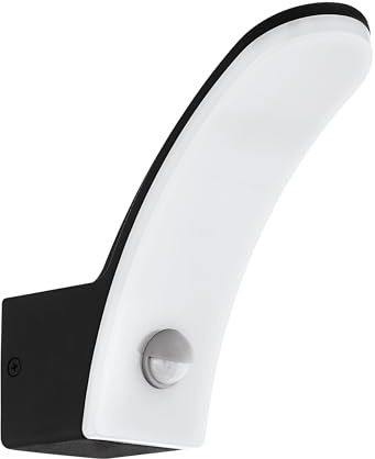 EGLO LED Außen-Wandlampe Fiumicino, 1 flammige Außenleuchte | Sensor-Wandleuchte aus Alu, Kunststoff, Farbe: Schwarz, weiß, IP44, inkl. Bewegungsmelder