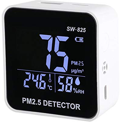 Luftqualitätsmonitor Intelligente Luftqualität Messgerät Air Quality Meter SW-825 PM2.5 Detektor Messgerät Digitaler LED Temperatur Luftfeuchtigkeitsmessgerät für Heim, Büro, Außen, Auto