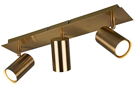 Trio Leuchten Spotbalken Marley 802400304, Metall Altmessing, exklusiv 3x GU10
