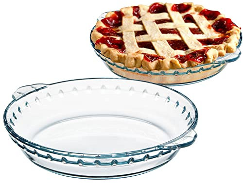 ZYER Glass Pie Plate 18.8oz Small Pie Dish Small Pie Pan for 1~2, Glass Pie Dish for Baking, 7.5 Inch 2pack