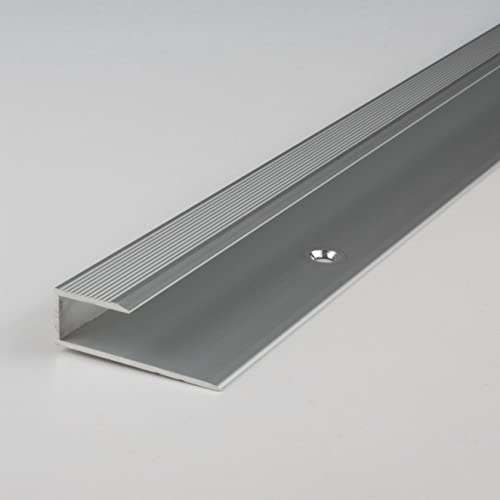 PROVISTON | Einfassprofil | Aluminium eloxiert | Silber | Breite 15.6 mm | Höhe 8.5 mm | Länge 1000 mm | Gebohrt | Abschlussprofil | Einschubprofil | Abschlussleiste | Bodenprofil | 1 Stück