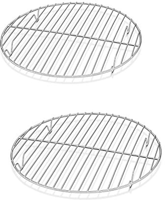 Herogo Round Cooling Rack for Cooking and Baking Set of 2, 9 Inch Stainless Steel Grill Steaming Rack Fit Stockpot Air Fryer Canning, Healthy, Smooth Edge, Oven and Dishwasher Safe