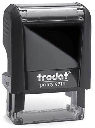 Trodat Printy 4910 - eco schwarz - mit Wunschtext personalisierbarer Namensstempel, Firmenstempel oder Textstempel - 2 Zeilen - 26x9mm