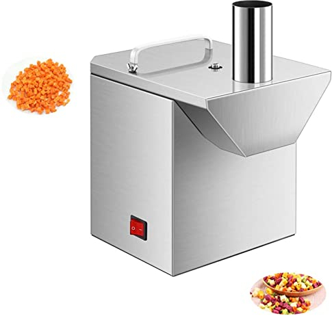 HUMNZR Tagliaverdure Elettrico, Tritaverdure Professionale, Taglia Frutta E Verdura Acciaio Inossidabile per Patate Carote Cubetti Uso Ristorante