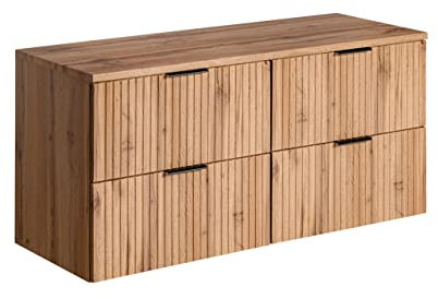 PIASKI ADEL Oak, mobile per lavabo doppio, 120 cm, con piano di lavoro o lavabo da incasso, mobile per lavabo sospeso, mobili da bagno (con piano di lavoro)