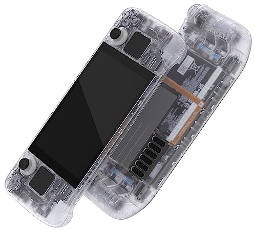 eXtremeRate Full Hülle & Tasten Set für Steam Deck LCD Console, DIY-Ersatz Griff Gehäuse Faceplate/Rückplatte/Custom Buttons Set, Skin Case Zubehör für Steam Deck(Transparent)–KEIN Konsole