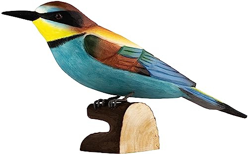 WILDLIFEGARDEN WG4475 DecoBird Bienenfresser - Handgeschnitzter Dekorative Vogel aus Holz - Große Europäische Vögel