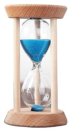 Timer per sabbia, clessidra, clessidra sabbia in legno/vetro clessidra per uovo, 3/5/10/15/20/30 minuti per bambini, classe, cucina, giochi, timer per spazzolatura (colore: blu, dimensioni: 5 minuti)