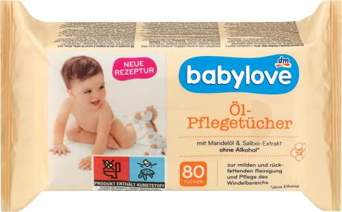 Babylove Feuchttücher und co (12x 80 Tücher, Öl Pflegetücher)