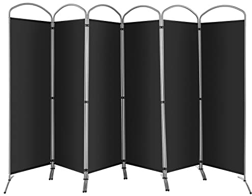 GIANTEX Raumteiler Trennwand Sichtschutz 6 teilig 331x188 cm Raumtrenner Paravent klappbar Spanische Wand freistehend mit Breiten Füßen Stellwand aus Stoff Blickdicht Privatschutz Room Divider Innen