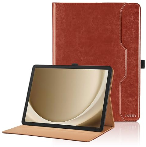 Hülle für Samsung Galaxy Tab A9 Plus 11 Zoll (SM-X210/ SM-X215/SM-X216) 2023 Leder Schutzhülle mit Tasche und Stifthalter, Multi-Winkel Folio Case Funktion Smart Cover mit Stand Funktion - Braun
