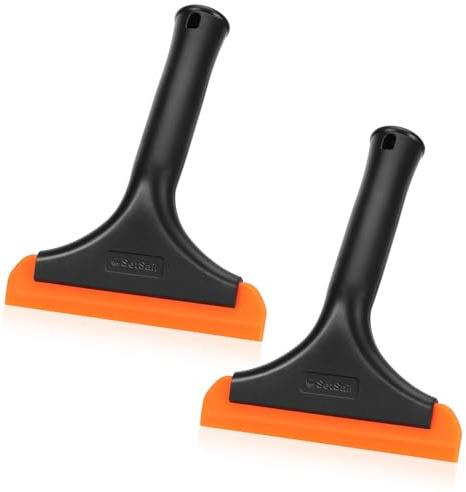 SetSail Shower Squeegee for Glass Doors, Small Squeegee for Shower Glass | Mini Silicone Squeegee for Window Cleaner Tool Bathroom Squeegees for Car Window Cleaning, 2 Pack