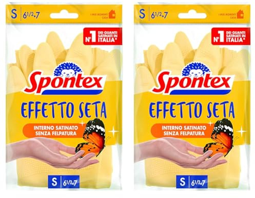 Spontex Guanti Effetto Seta Taglia S (Confezione da 2)