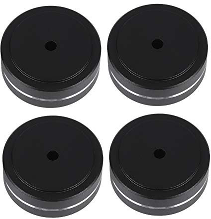 Piedini per Amplificatore, 4 Pezzi Piedini per Amplificatori Ammortizzatori in Lega di Alluminio per un Suono Surround Reale, 40x15mm (BLACK)