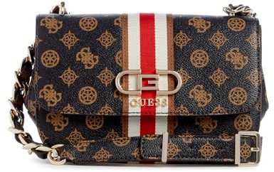 GUESS Damen Nelka Flap, Crossbody-Klappe, Mokka-Logo