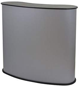 CASHDISPLAY - Mostrador de Recepción Publicitario 910x930 mm | Color Negro | Mostrador Portátil para Ferias y Eventos | Soporte Comercial con Estante Interior y Bolsa de Transporte | Montaje Fácil