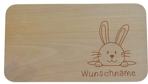 Frühstücksbrettchen Kinder I Brotzeitbrett personalisiert I Hase
