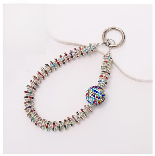 Wisafory Handykette Strass Telefonkette Glitzer Hand Lanyard Handyanhänger Handgelenkkette Schlüsselband Handschlaufe Handyband Kurze Telefon Kette Handyschmuck für Frauen Damen 8#