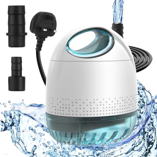 BAITAI Submersible Water Pump(800L/H,12W),Ultra Quiet Water Feature Pump with 2m Power Cord,2 Nozzles for Fish Tank, Pond, Aquarium, Statuary, Hydroponics,Pool & More