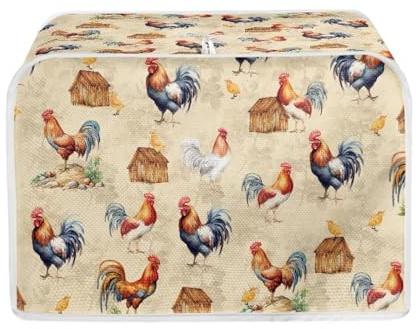 Annejudy Chicken Pattern Two Slice Toaster Cover, Kitchen Small Appliance Covers Home Table Decoration Microwave Oven Dustproof Cover Keep From Dirty Stain, Yellow