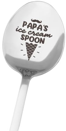 Dad Papa Spoon Gift for Papa Ice Cream Spoons Funny Gifts for Grandpa Papa Birthday Retirement Fathers Day Gift for Granddad Papa Ice Cream Lovers Gifts for Dad Daddy Presents