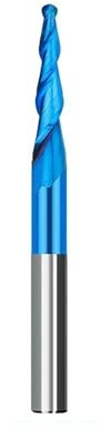 Pangyoo 6mm 8mm Schaft Fräser 2 Flöte Konische Kugel Nase Schaftfräser Radius R0,25-R2,0mm CNC Router Bit for Holz CNC Graveur Carving Bit(NANO BLUE Coated,R0.5x47xD8x85)