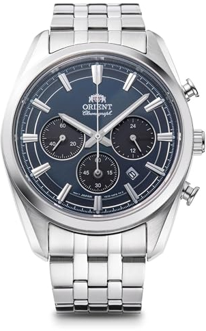 Orient Stretto Solar Chronograph 43mm Navy Blue Dial Steel Strap Men’s Watch RA-TX0303L10B Should say- Orient Stretto Solar Chronograph 40mm Navy Blue Dial Steel Strap Men’s Watch RA-TX0303L10B