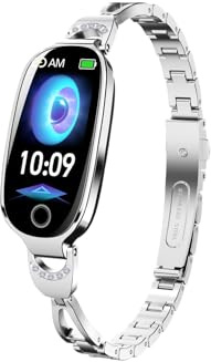 OWAIZU Smart Watch for Women, HD Touch Screen with Heart Rate/SpO2/Sleep Monitor, IP67 Waterproof Ladies Smartwatch, Menstrual Cycle Tracking, Activity FitnessTracker for Android iOS, Silver