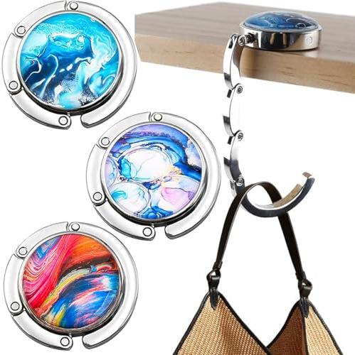 Dilightnews 3 Stück Taschenhalter Für Tisch, Taschenhalter, Handtaschenhalter Für Tisch, Taschen Aufhänger, Antirutsch Taschenhaken Halterung Tisch, Für Schreibtisch Büro Restaurant(3 Farbe)