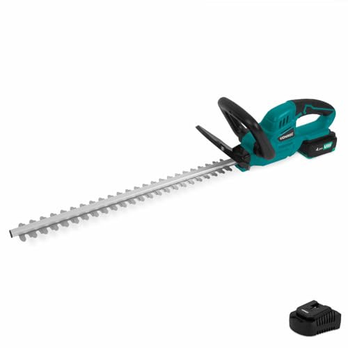 VONROC Taille-haie sans Fil 20V - Longueur de Coupe 560mm - Largeur de Coupe 14mm - Batterie 4.0Ah et Chargeur Inclus