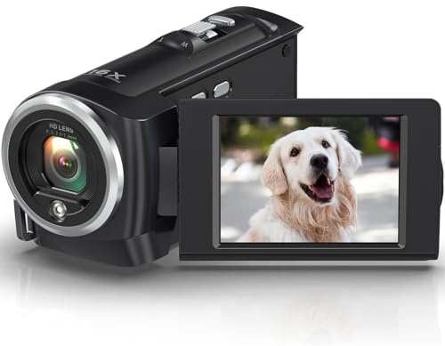 Zunate 2.7K Video Camera Camcorder, QHD 50MP Vlogging Camera, 2.8 Inch 270 Degree Rotation Screen Video Recorder Webcam 16X Digital Zoom, 140 Minutes Continuous Recording (64GB)