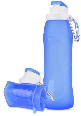 OdiuK Faltbare Trinkflasche Silikon Wasserflasche mit Filter 500ml BPA Frei | Faltbar, Flexible Silikonflasche und auslaufsicher – ideal für Fahrrad, Wandern, Fitness, Camping und Reisen.