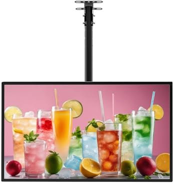 YIJIEHH Menu Rétro-éclairé LED pour Restaurant, LED Boîte À Lumière Publicitaire TV Ultra-Mince De Type Dessin, Écran D'affichage d'affiche Éclairé-Black Horizontal Screen||40x50cm