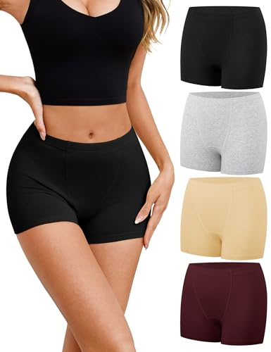 Ocexteur Boxer Femme Shorty Femme Coton Shorts Caleçons Femmes Boxer Sport Seamless Culotte Basics Shorties Calecon Short Panty Slips Caleçon
