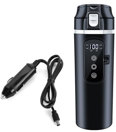Mug de voyage chauffant en acier inoxydable 12 V 24 V 500 ml Bouilloire électrique de voiture Température réglable