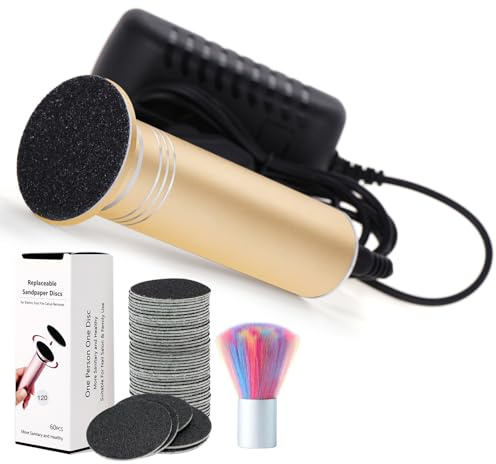 Râpe Pieds Electrique Professionnel Rapeuse Pieds Electrique Puissante Anti-Callosités Ponceuse Pieds Electrique Rappe Pieds Pédicure Lime Pieds, Plusieurs Vitesses Réglables (02Or)