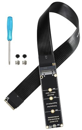 eMagTech NGFF M-Key NVME Stecker auf Buchse Stecker PCI-E 4.0 Verlängerungskabel für Motherboard SSD 2230 2242 2260 2280, 30 cm (180 Grad)