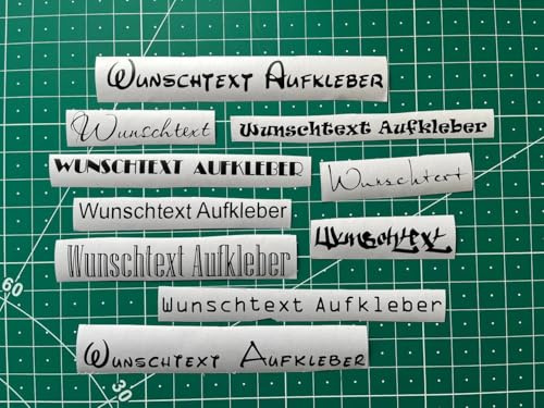 Wunschtext Aufkleber selbst gestalten | personalisierbarer Schriftzug Aufkleber | Auto Motorrad Laptop Wand Fenster | verschiedene Größen & Farben