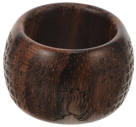 VALICLUD Retro Holz Daumenring Tigerstreifenmuster Buddhismus Finger Schmuck Herren Damen Natürlicher Handgefertigter Holzring mit Glatter Oberfläche und Komfortablem Sitz