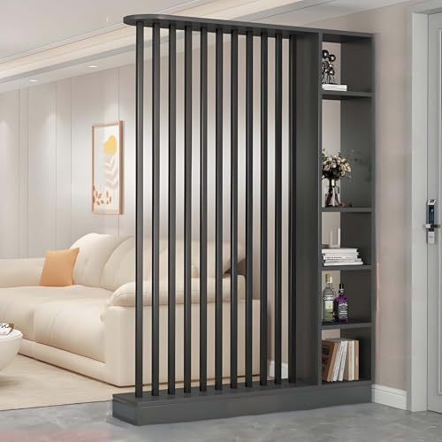 Parete divisoria per ingresso in stile colonna da pavimento, decorazione per ingresso con divisorio in doghe di legno,per stanza(C,140cm/55.1in)