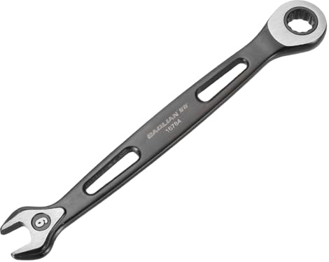 sourcing map Llave combinada de trinquete de 9 mm, métrica, 12 puntos, electroforesis CR-V, doble caja, llaves de trinquete de extremo abierto con 72 dientes y 5° de giro de grado industrial