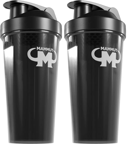 Mammut Nutrition Eiweiß Shaker – 700ml – BPA-frei – mit Schraubverschluss & Siebeinsatz – Ideal für Protein- & Diätshakes – Praktischer Shaker für Zuhause und unterwegs (Packung mit 2)