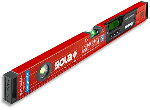 SOLA - REDM 60 digital - digitale Wasserwaage magnetisch 60cm mit Bluetooth - Wasserwaage digital mit LCD - Fernsteuerung über Smartphone und App - Neigungsmesser digital - IP65