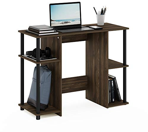 Furinno JAYA Compact Computer Desk, Writing Desk, Study Desk, Columbia Walnut/Black