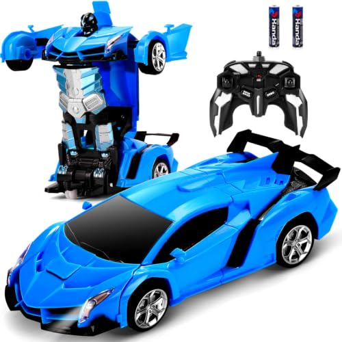 Dolanus Jouets pour enfants de 3 à 8 ans : voiture télécommandée transformable, cadeaux pour garçons de 3, 4, 5, 6, 7, 8, 9, 10 ans, jouets d'anniversaire transformables et rechargeables, robots