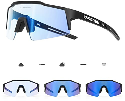 KAPVOE Fotocromatici Occhiali Da Ciclismo Con TR90 Occhiali Da Sole Sportivi Donne Uomini Che Corrono Chiaro Mtb Bicicletta Accessori Chiaro Nero 01