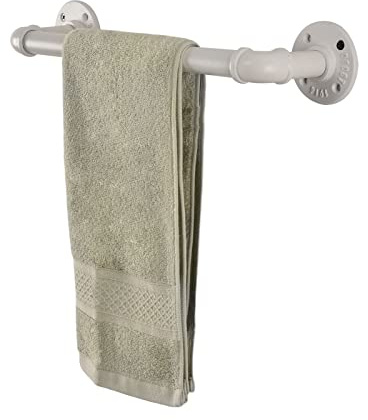 LINKPIPES Rohrhandtuch Bar Wand montiert Industriehandtuch Rack Halter Rustikale Heavy Duty Badezimmer Hardware (12 inch, Weiß)