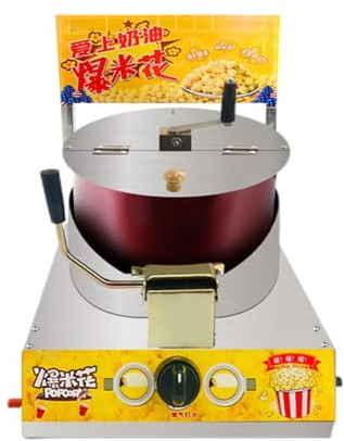 hxoity Manual Stirring Popcorn Maker Popper Stovetop Popcorn Popper Nostalgia Popcorn Machine High Popping Rate Great for Holding Parties in Home and Watching Movies with Family