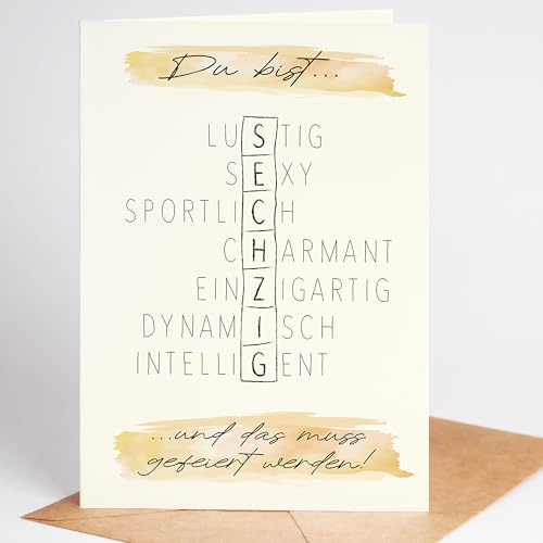 Lovely Cards - Rätselkarte - Geburtstag Karte Mama Papa 60 Jahre - schöne Karte zum Geburtstag Freundin - - Geburtstagskarte Mama - A6 (60 Jahre)